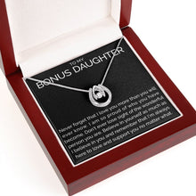To my bonus daughter wishbone dancing cz necklace - Meaningful Cards