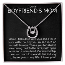 To my boyfriends mom wishbone dancing cz necklace - Meaningful Cards