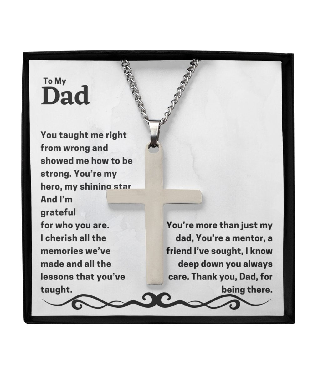 To my dad silver cross necklace unique gift for dad, thoughtful gift for dad - Meaningful Cards