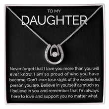 To my daughter wishbone dancing cz necklace - Meaningful Cards