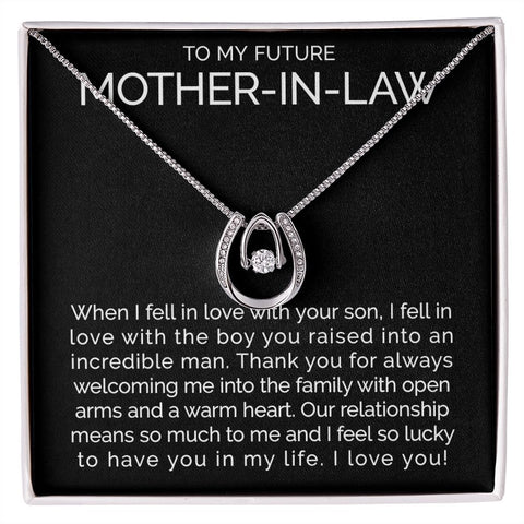 To my future mother in law wishbone dancing cz necklace - Meaningful Cards