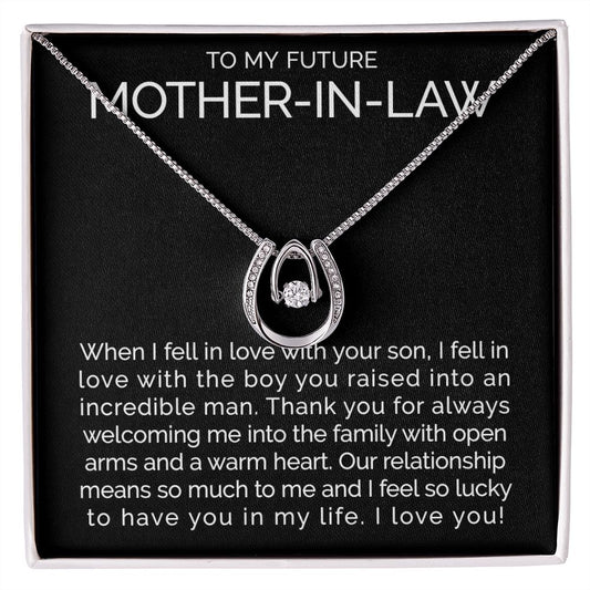 To my future mother in law wishbone dancing cz necklace - Meaningful Cards