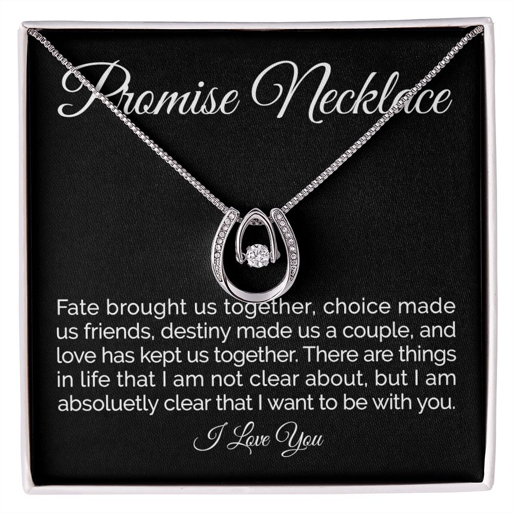 To my girlfriend promise necklace wishbone dancing cz necklace - Meaningful Cards