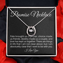 To my girlfriend promise necklace wishbone dancing cz necklace - Meaningful Cards