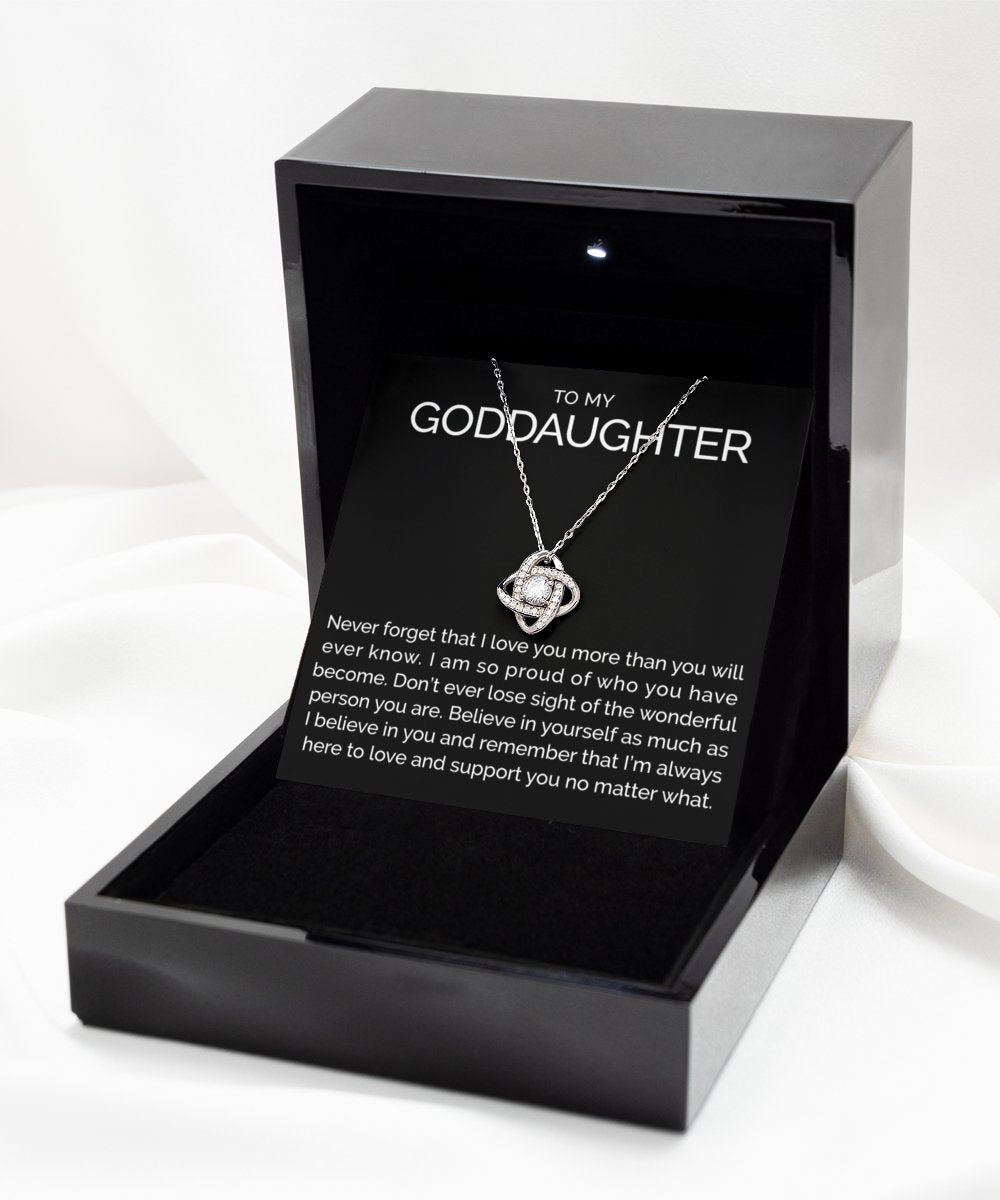 To my goddaughter sterling silver love knot necklace - Meaningful Cards