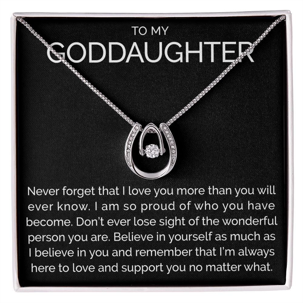 To my goddaughter wishbone dancing cz necklace - Meaningful Cards