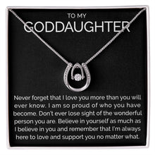 To my goddaughter wishbone dancing cz necklace - Meaningful Cards