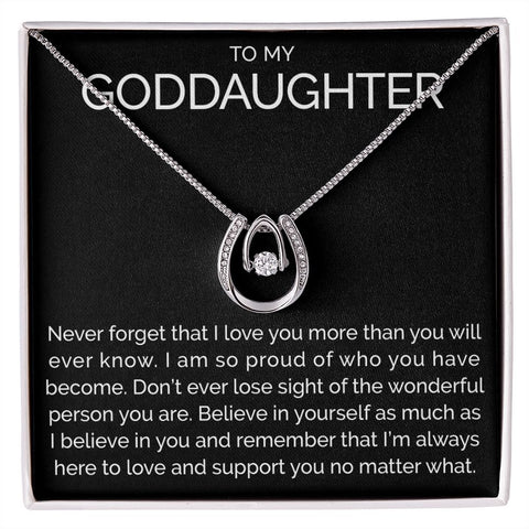To my goddaughter wishbone dancing cz necklace - Meaningful Cards