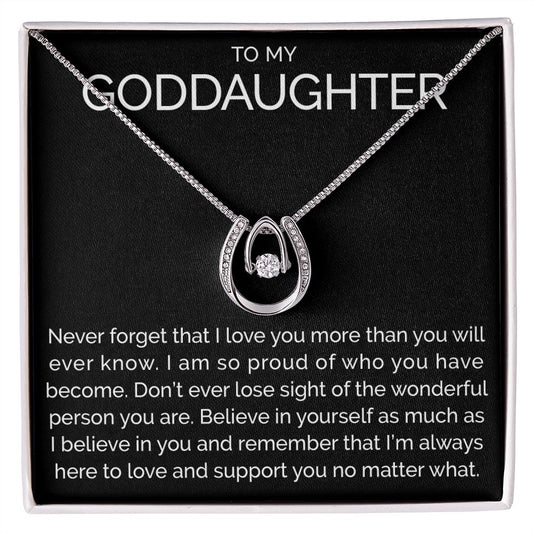 To my goddaughter wishbone dancing cz necklace - Meaningful Cards