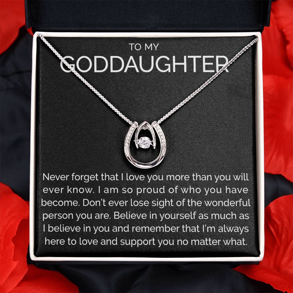 To my goddaughter wishbone dancing cz necklace - Meaningful Cards