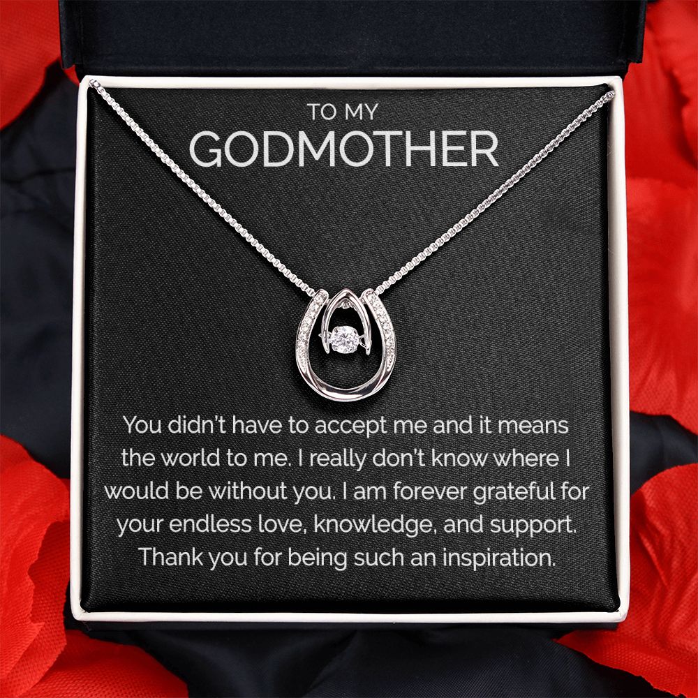 To my godmother wishbone dancing cz necklace - Meaningful Cards