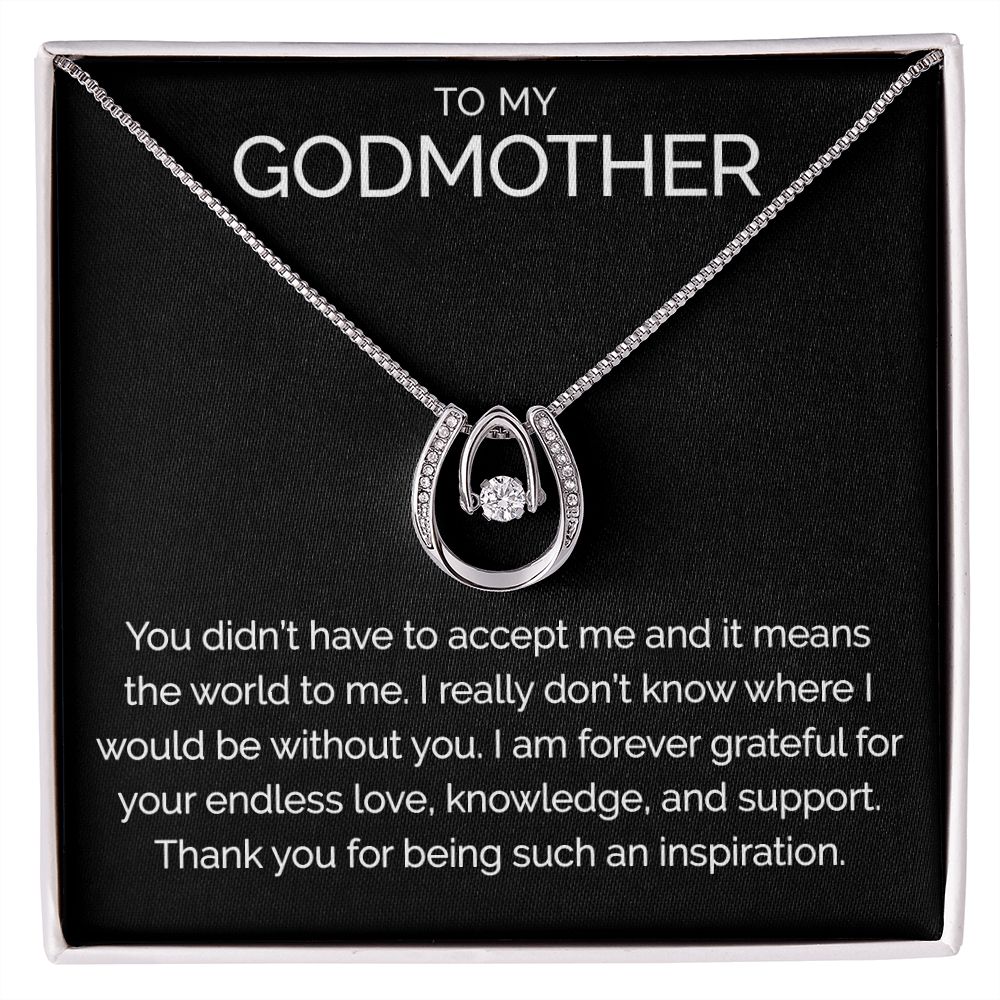 To my godmother wishbone dancing cz necklace - Meaningful Cards