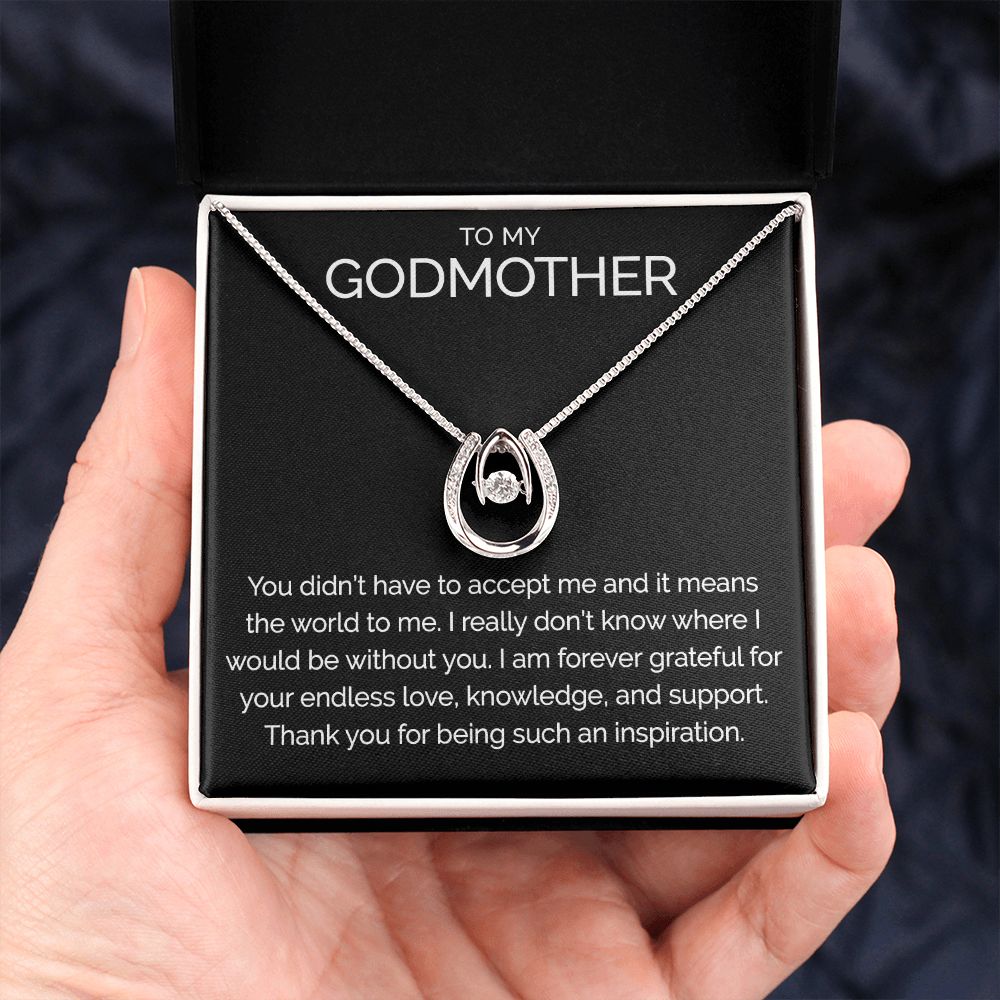To my godmother wishbone dancing cz necklace - Meaningful Cards