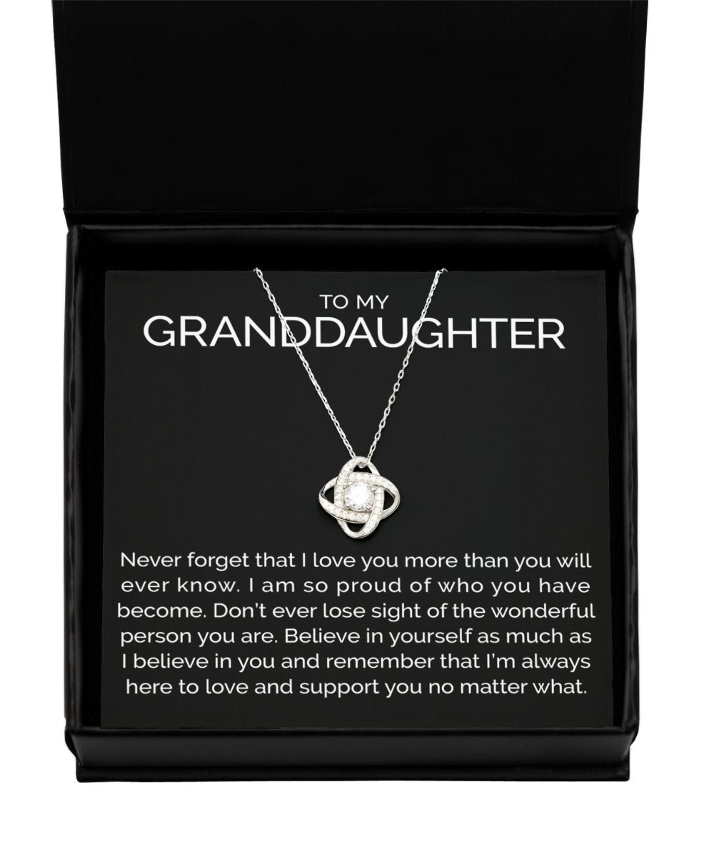 To my granddaughter sterling silver love knot necklace - Meaningful Cards