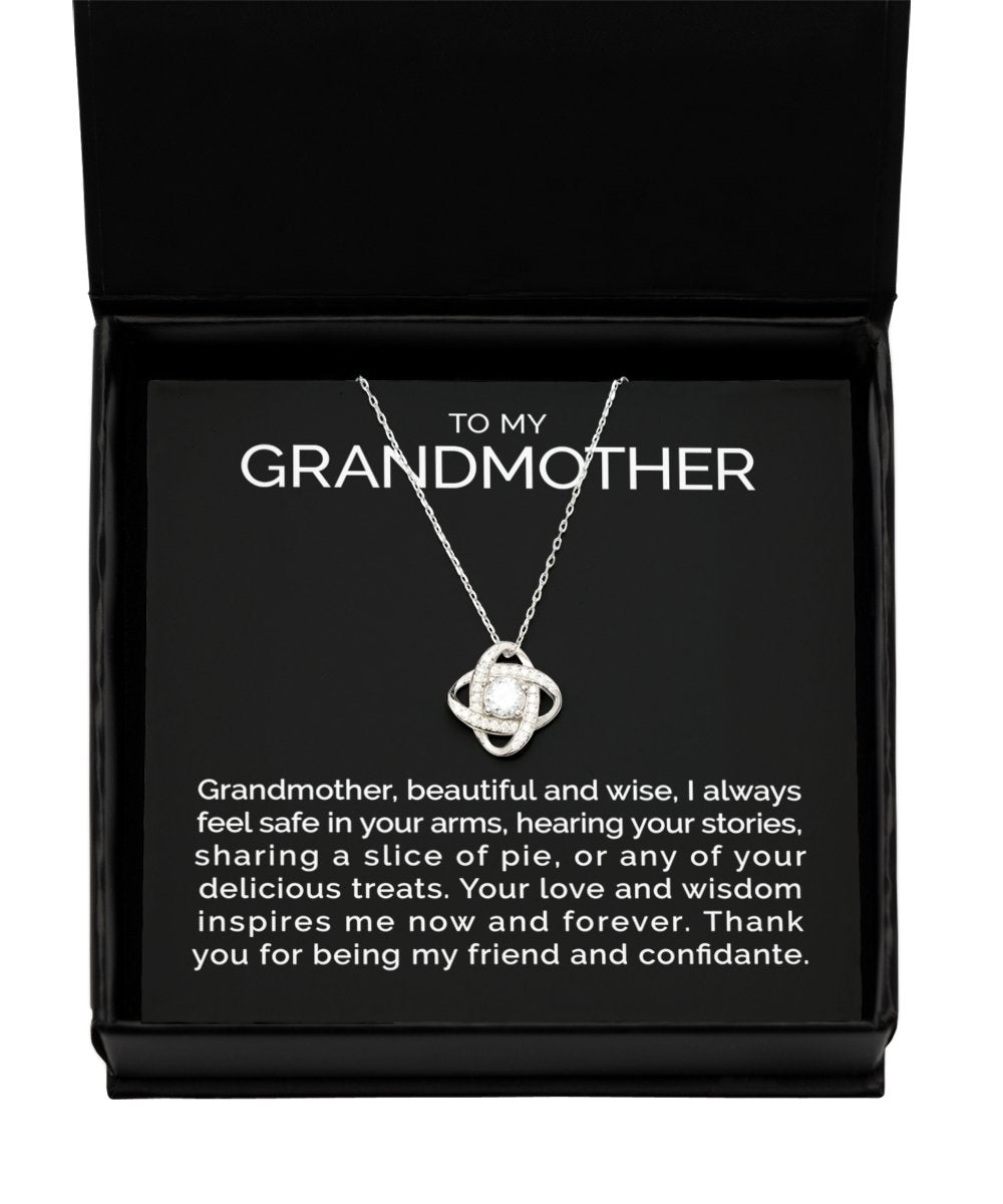 To my grandmother sterling silver love knot necklace - Meaningful Cards
