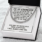 To My Grandson Sentimental Personalized Cuban Link Necklace Gift - Meaningful Cards