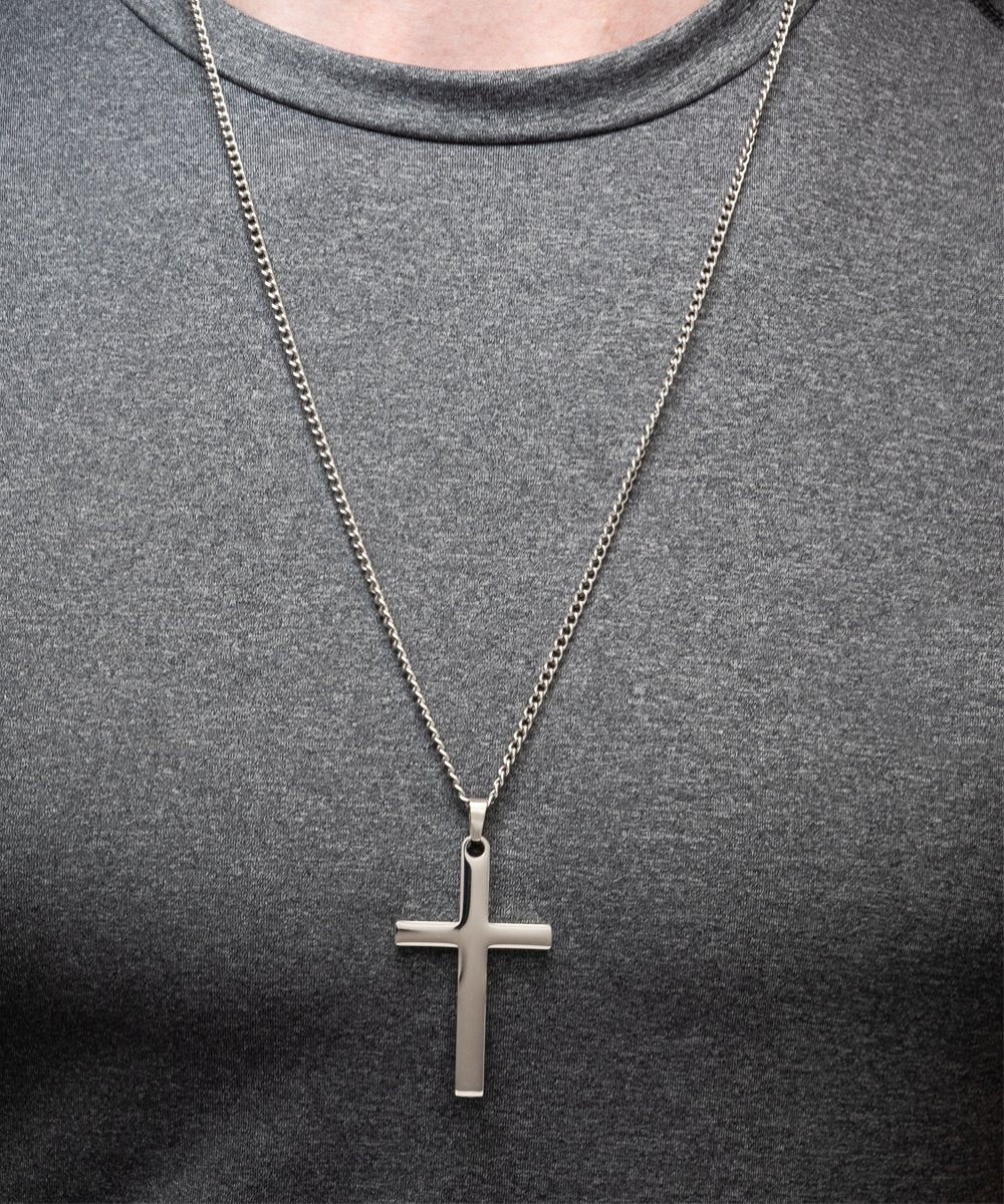 To my grandson silver cross necklace unique gift for grandson, thoughtful gift for grandson - Meaningful Cards