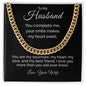To My Husband Sentimental Personalized Cuban Link Necklace Gift - Meaningful Cards
