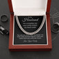 To My Husband Sentimental Personalized Cuban Link Necklace Gift - Meaningful Cards