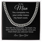 To My Man Sentimental Personalized Cuban Link Necklace Gift - Meaningful Cards