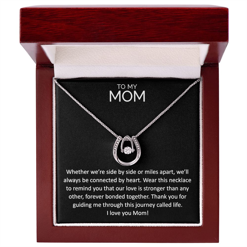 To my mom wishbone dancing cz necklace - Meaningful Cards