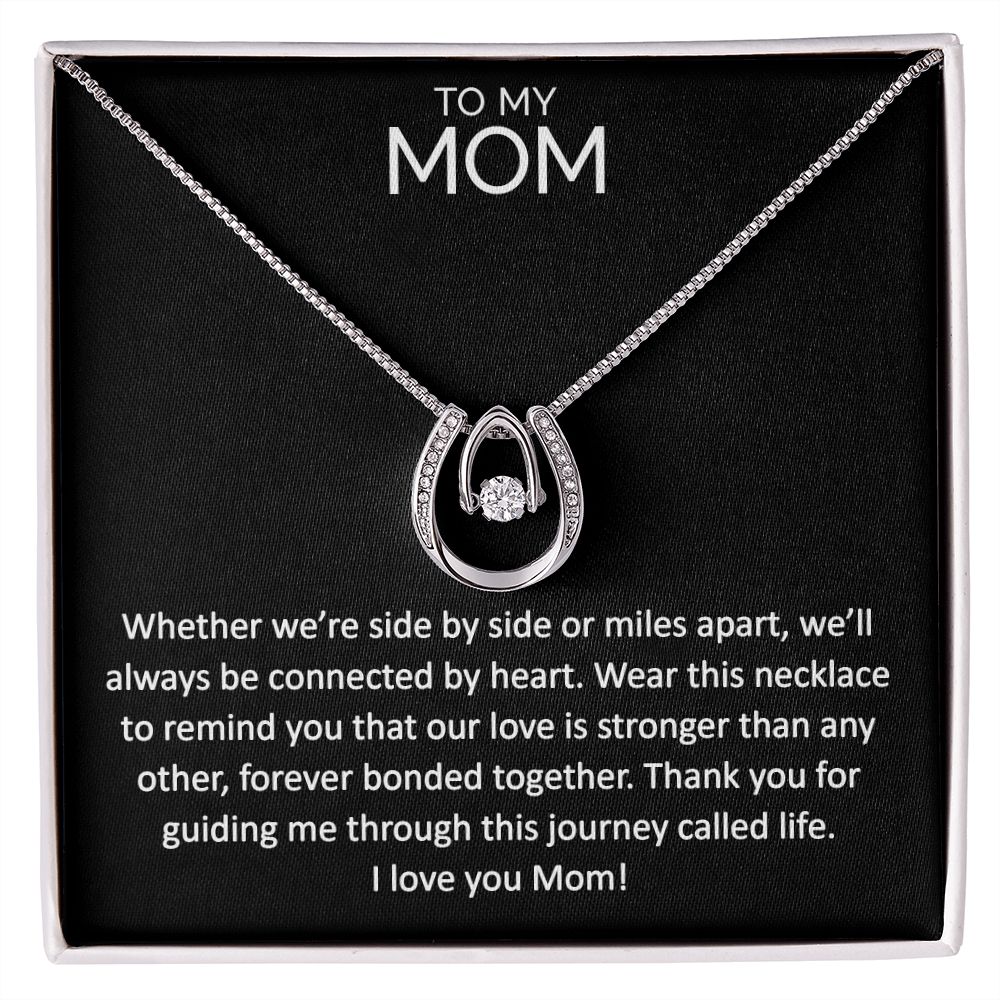To my mom wishbone dancing cz necklace - Meaningful Cards