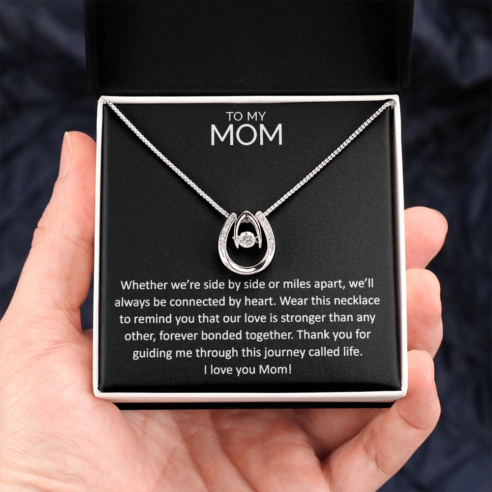 To my mom wishbone dancing cz necklace - Meaningful Cards
