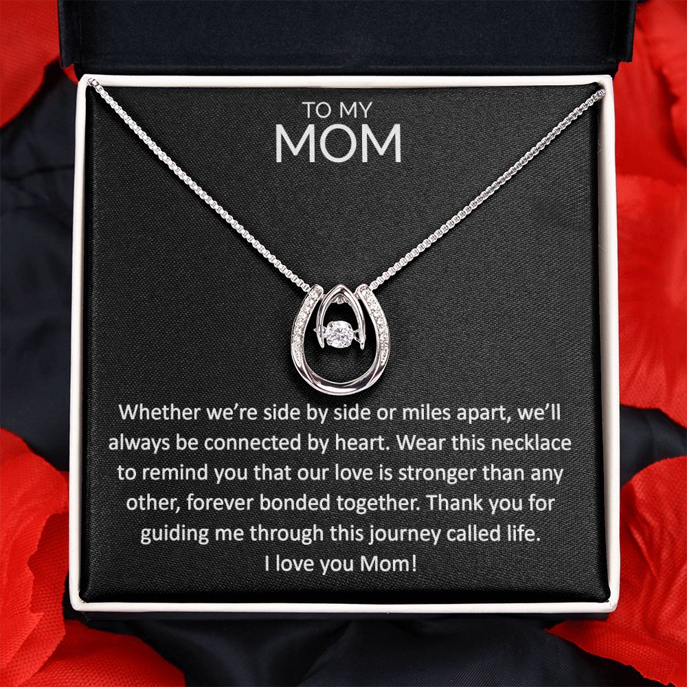 To my mom wishbone dancing cz necklace - Meaningful Cards