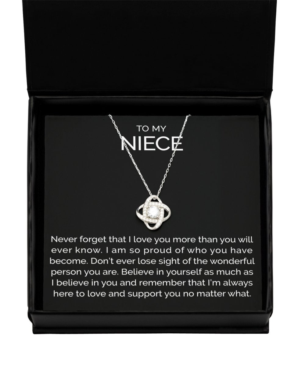 To my niece sterling silver love knot necklace - Meaningful Cards