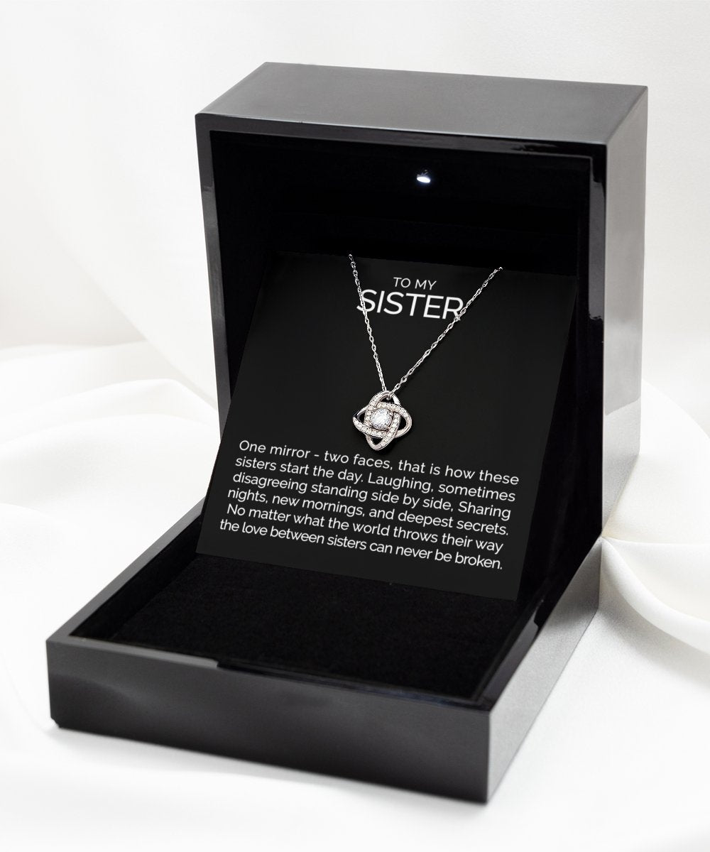 To my sister sterling silver love knot necklace - Meaningful Cards