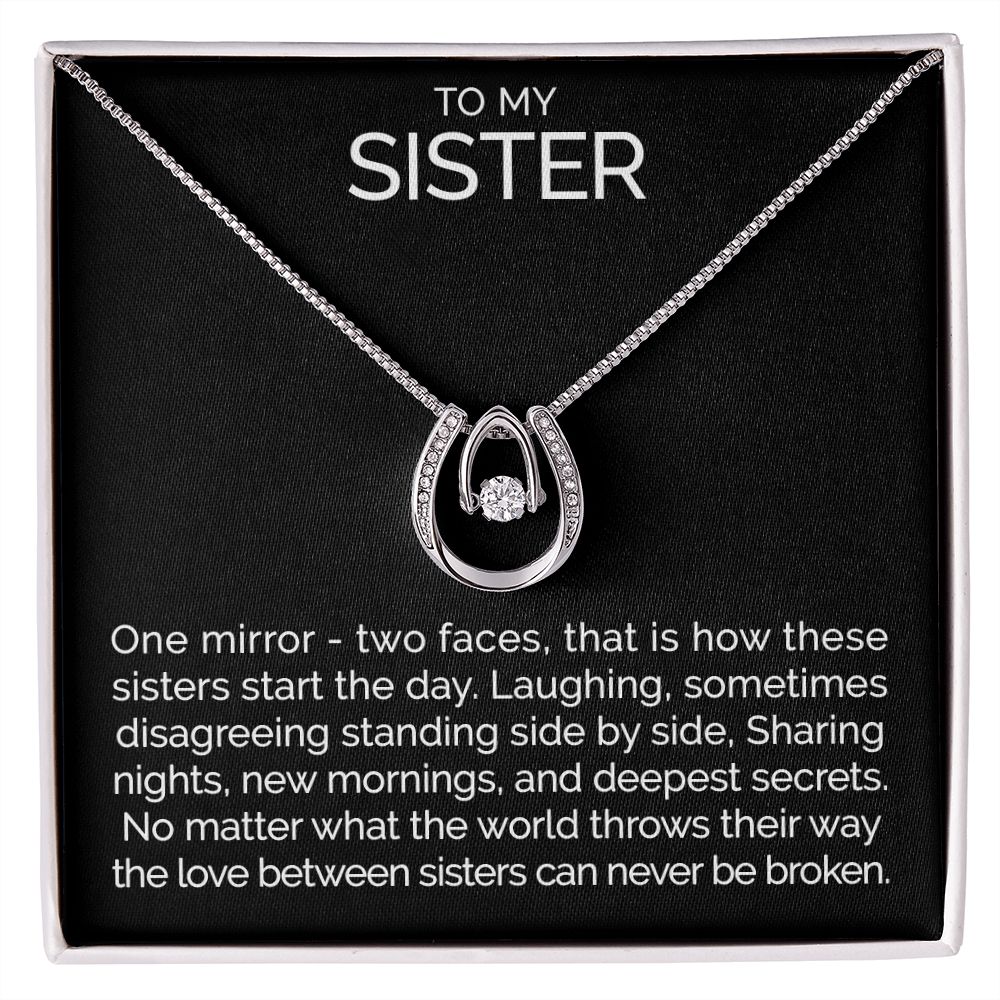 To my sister wishbone dancing cz necklace - Meaningful Cards