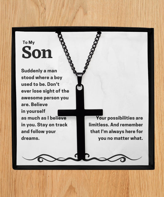 to my son black cross - Meaningful Cards