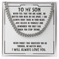 To My Son Sentimental Personalized Cuban Link Necklace Gift - Meaningful Cards