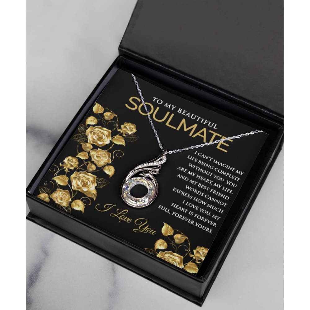 To My Soulmate Rising Phoenix Silver Necklace - Meaningful Cards