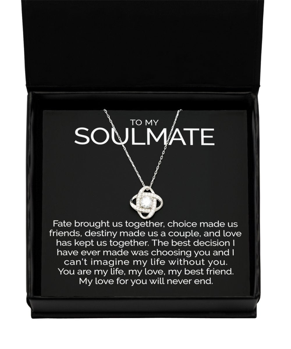 To my soulmate sterling silver love knot necklace - Meaningful Cards