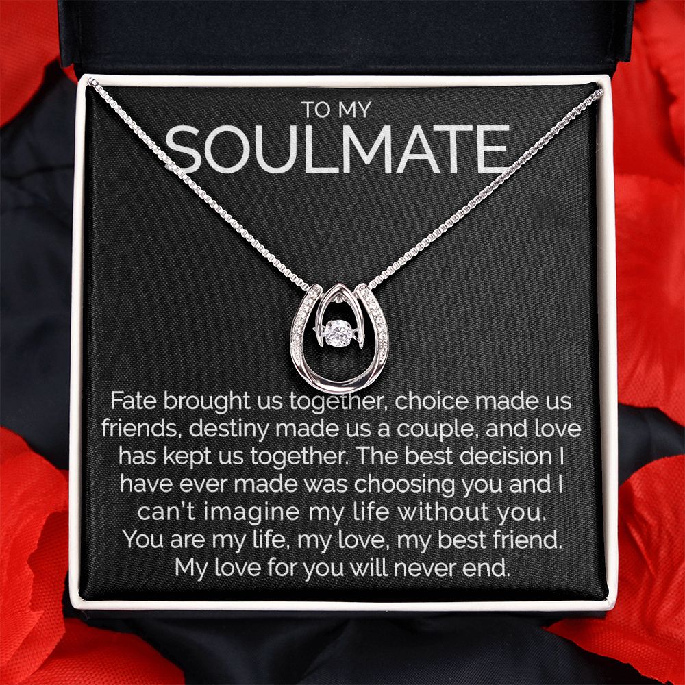 To my soulmate wishbone dancing cz necklace - Meaningful Cards