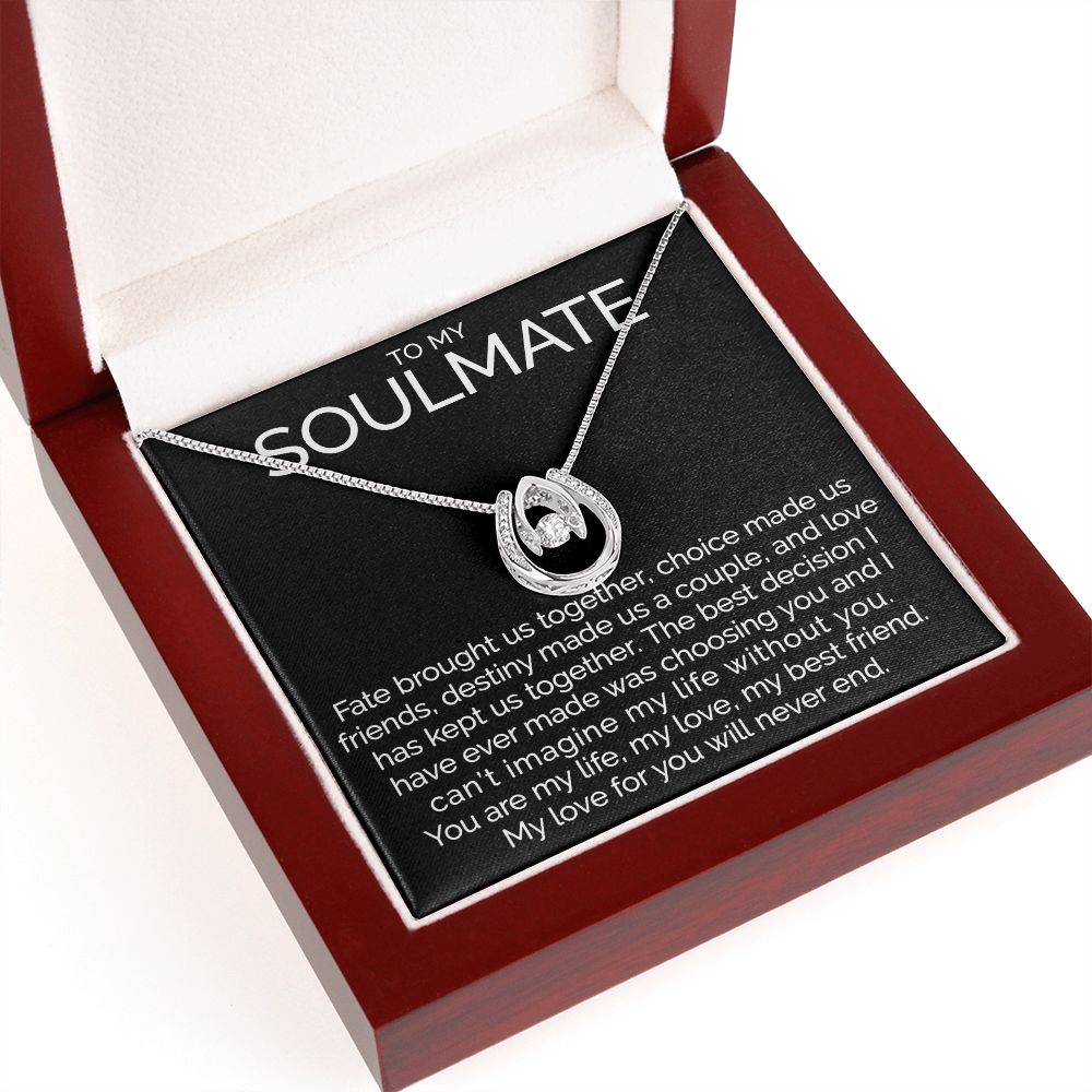 To my soulmate wishbone dancing cz necklace - Meaningful Cards
