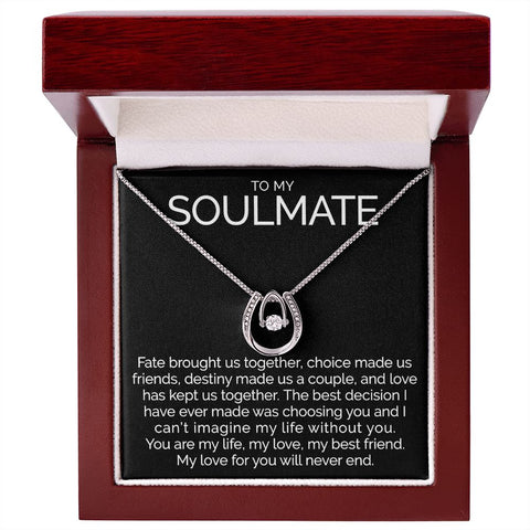 To my soulmate wishbone dancing cz necklace - Meaningful Cards