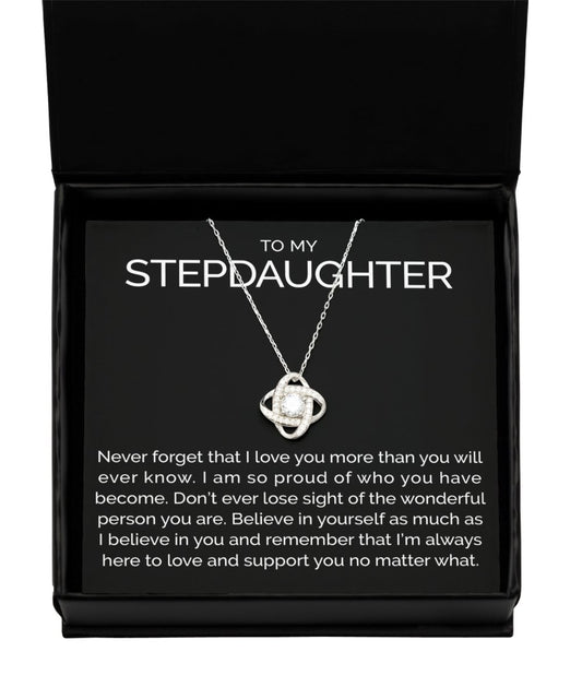 To my stepdaughter sterling silver love knot necklace - Meaningful Cards