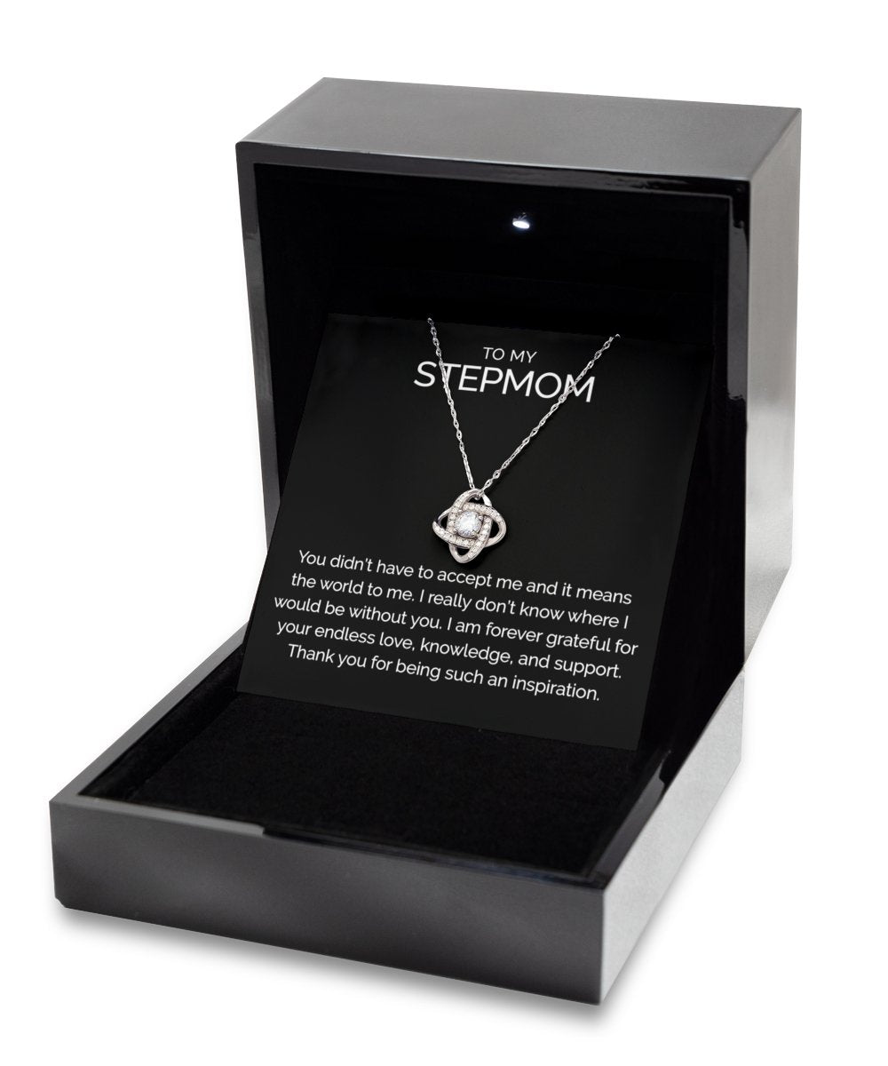 To my stepmom sterling silver love knot necklace - Meaningful Cards
