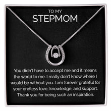To my stepmom wishbone dancing cz necklace - Meaningful Cards