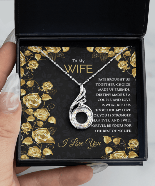 To My Wife Rising Phoenix Silver Necklace - Meaningful Cards