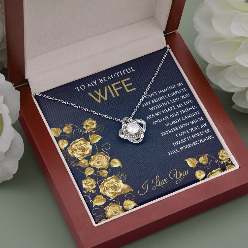 Love Knot Necklace with Message for Wife - Meaningful Cards