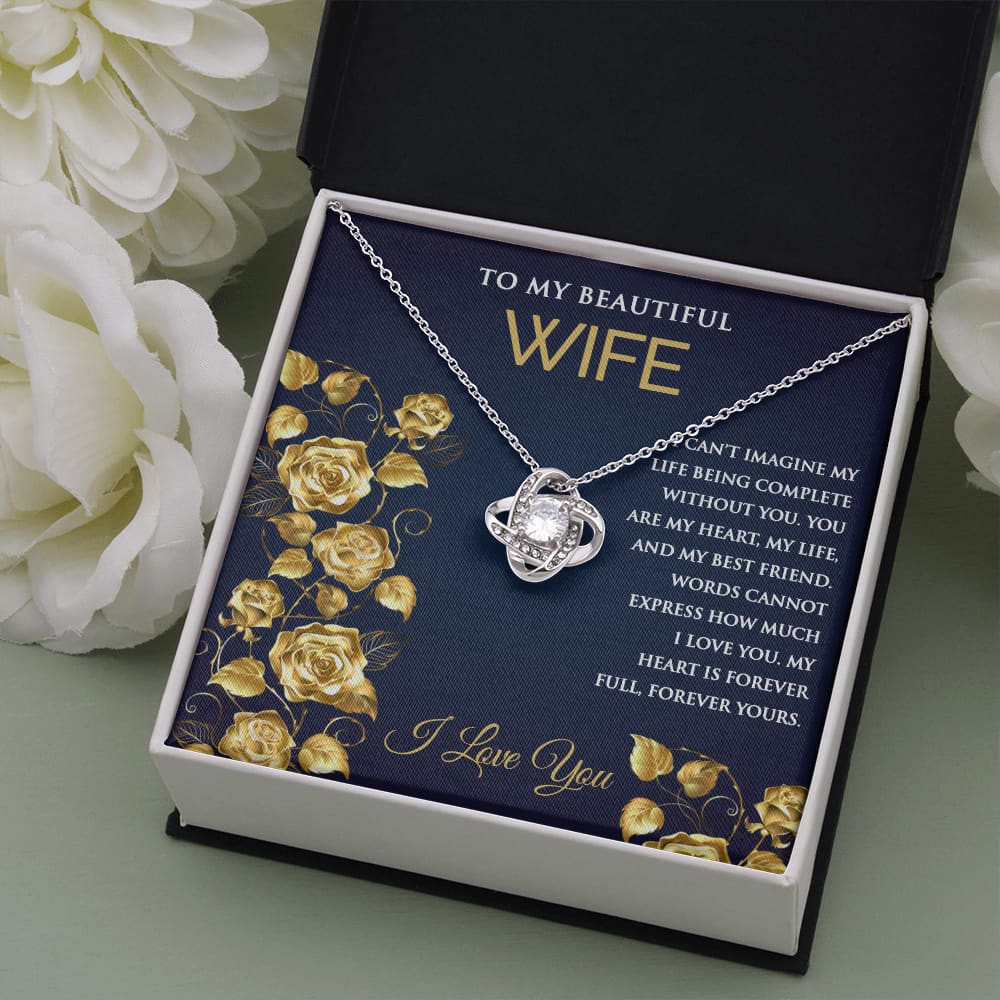 Love Knot Necklace with Message for Wife - Meaningful Cards