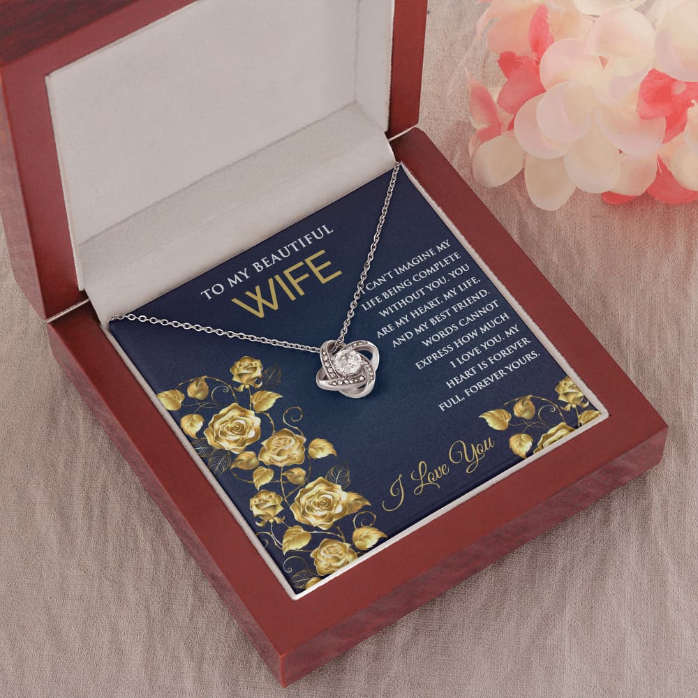 Love Knot Necklace with Message for Wife - Meaningful Cards