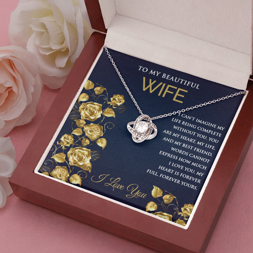 Love Knot Necklace with Message for Wife - Meaningful Cards