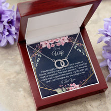 Wife Jewelry Gift For Her, Dainty Circles Necklace Interlocking Hoops Minimalist BOHO Jewelry - Meaningful Cards