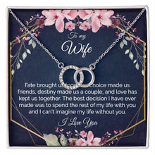 Wife Jewelry Gift For Her, Dainty Circles Necklace Interlocking Hoops Minimalist BOHO Jewelry - Meaningful Cards