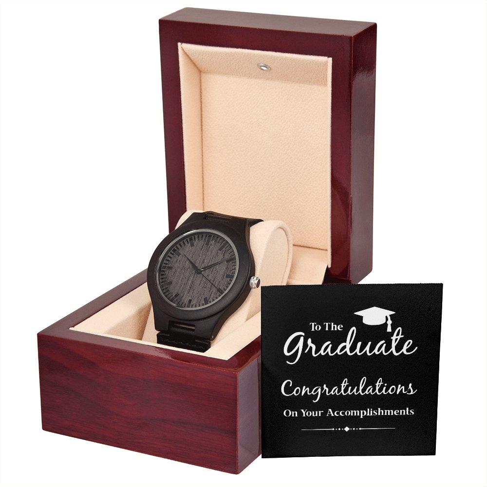 Wooden Watch College High School Graduation Gift for Him - Meaningful Cards