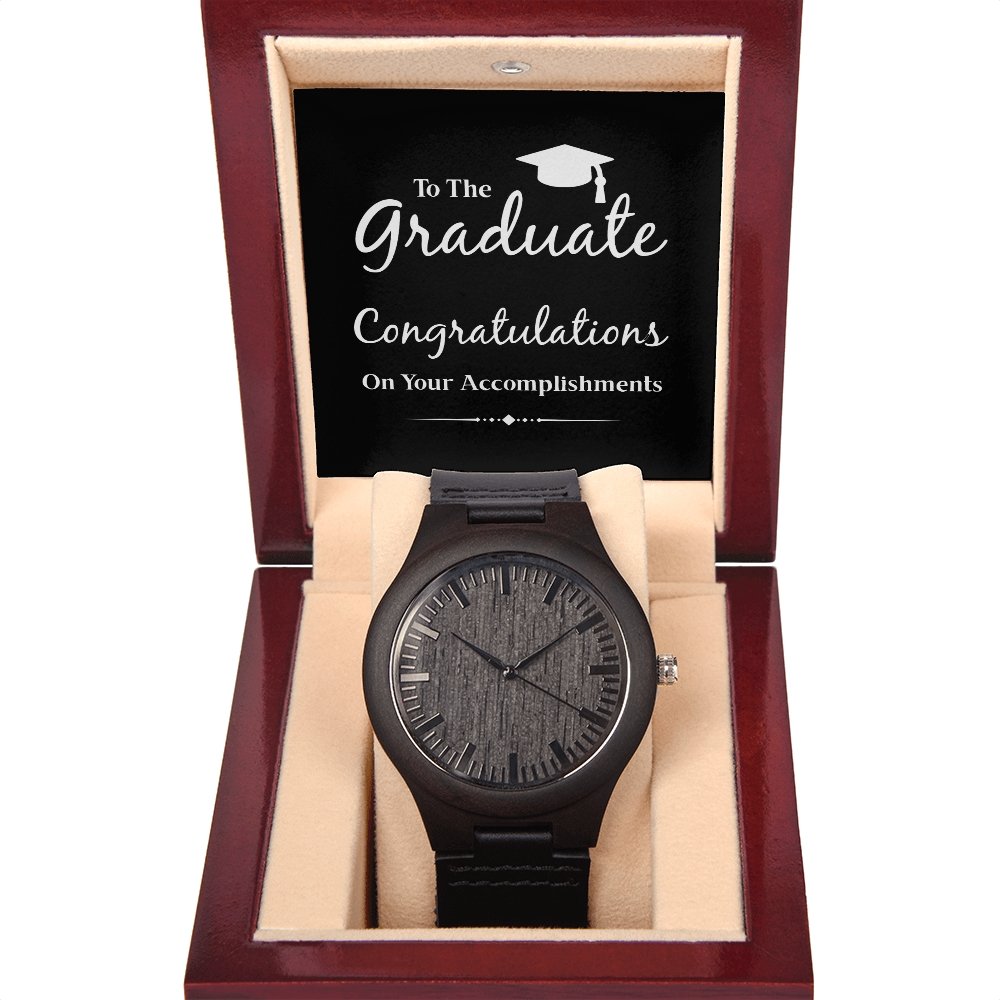 Wooden Watch College High School Graduation Gift for Him - Meaningful Cards